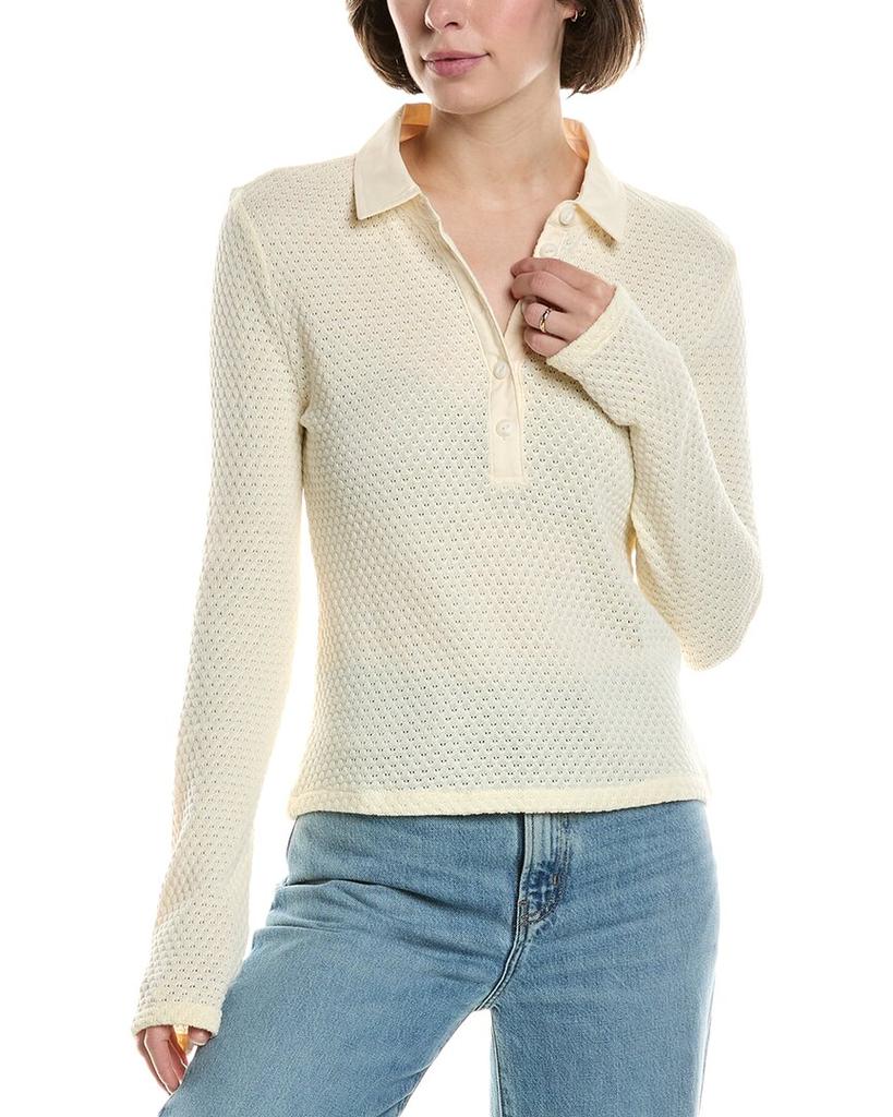 Rag & Bone Carine Crochet Polo Shirt