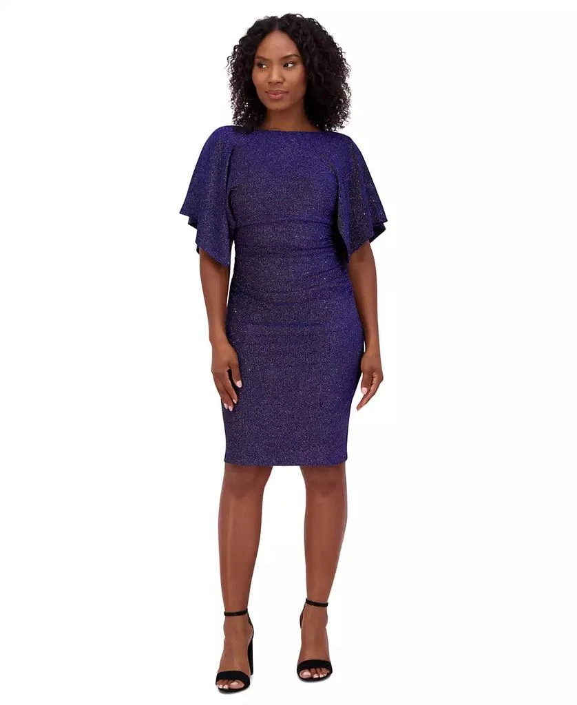 Jessica Howard Women's Glittered Ruched Sheath Dress 1