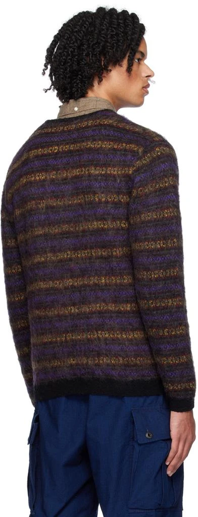 BEAMS PLUS Purple Fair Isle Cardigan 3