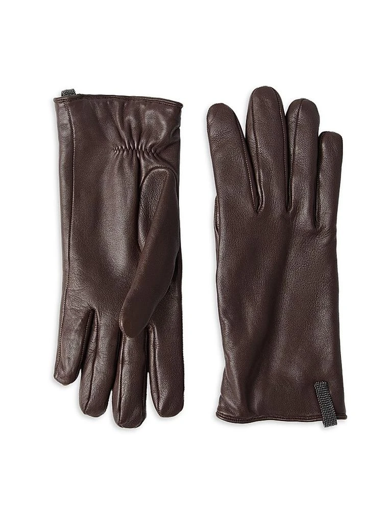 Brunello Cucinelli Nappa Leather Gloves with Monili 3