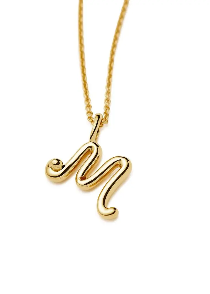 Missoma Initial M mini 18kt gold vermeil necklace  4