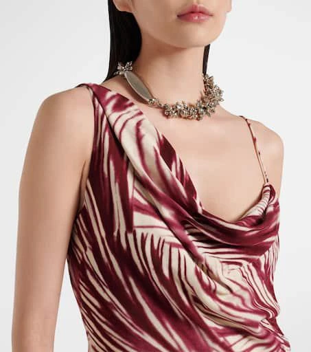 Dries Van Noten Printed draped crêpe gown 4