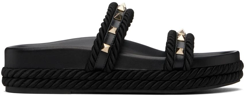 Valentino Black Rockstud Sandals 1