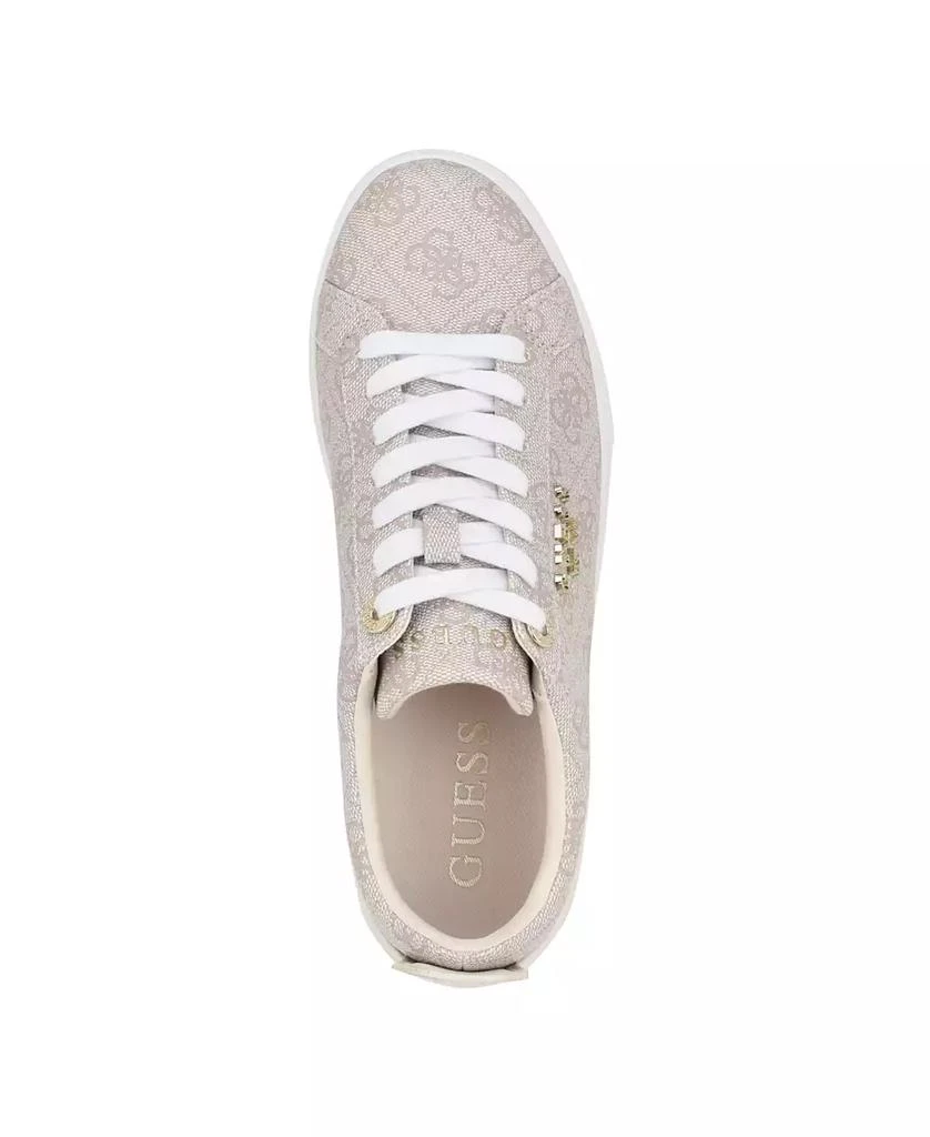 GUESS Women's Genza Platform Lace Up Round Toe Sneakers 4