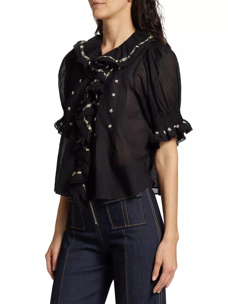 DÔEN Hettie Floral Pin-Tucked Cotton Top 4