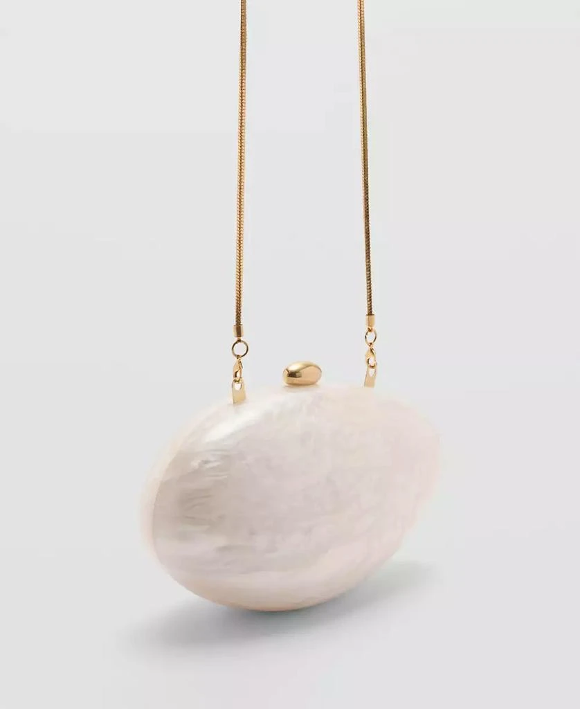 Mango Women's Mother of Pearl-Effect Clutch Bag 2