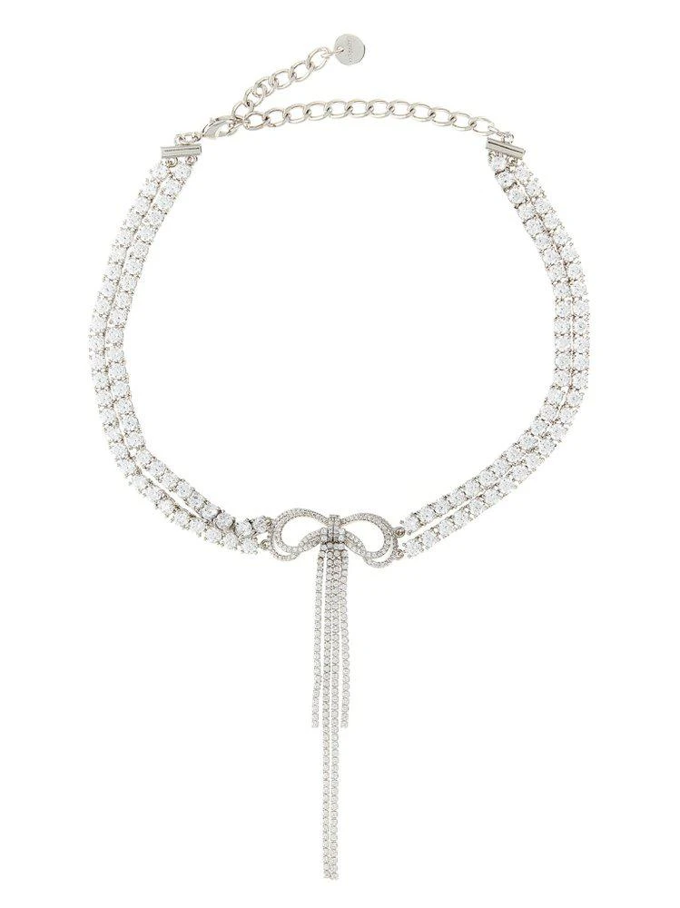 Self Portrait Self-Portrait Double Crystal Bow Necklace