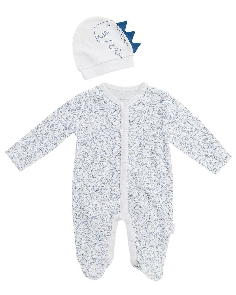 Andy Wawa Andywawa Jurassic Print Babygrow 
Beanie Set