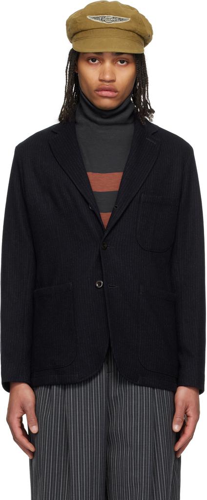 RRL Navy Unconstructed Jacquard-Knit Sport Blazer