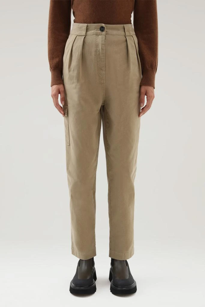 WOOLRICH Cotton Twill Cargo Pants - Women - Beige 1