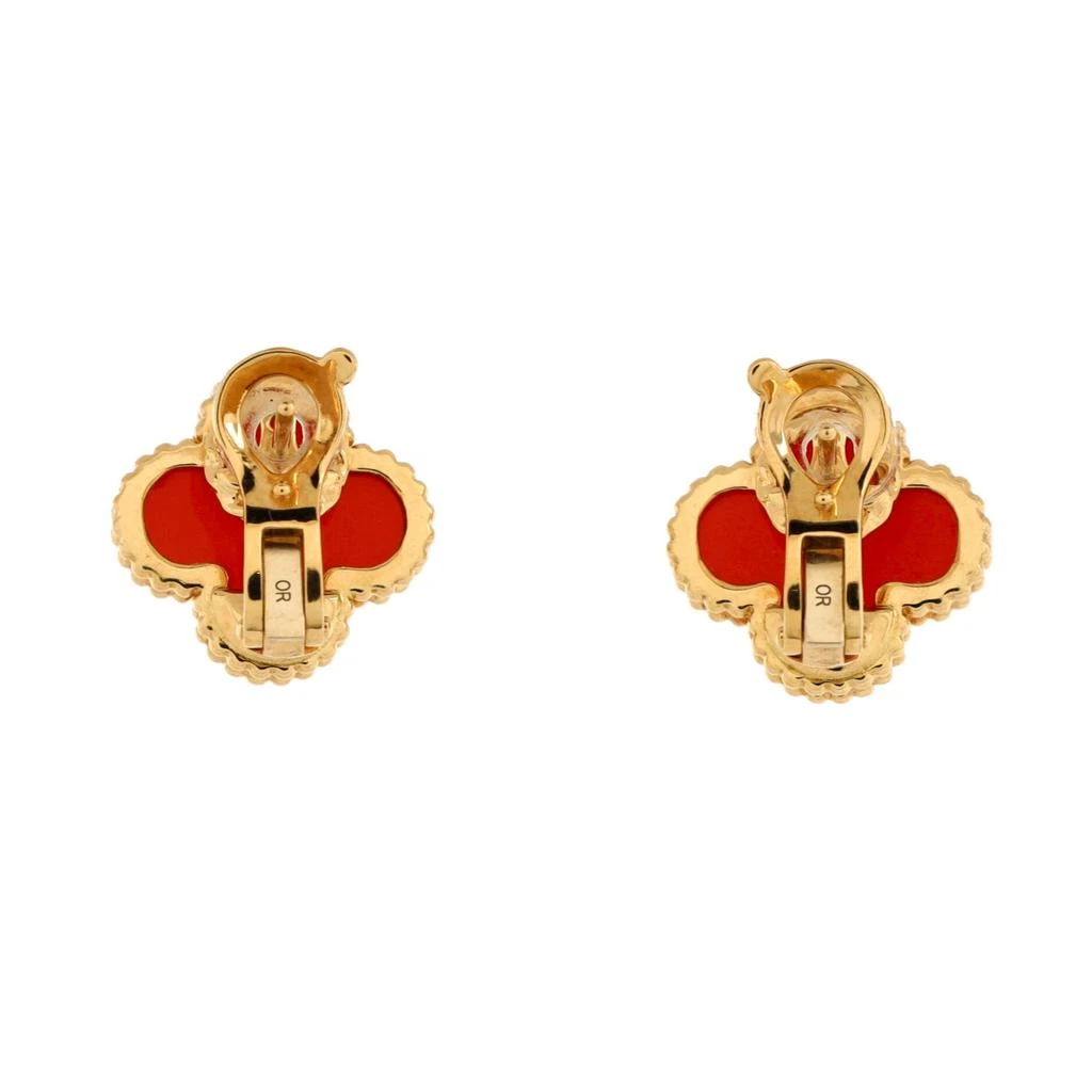 Van Cleef & Arpels Vintage Alhambra Earrings 18K Yellow Gold and Carnelian 3