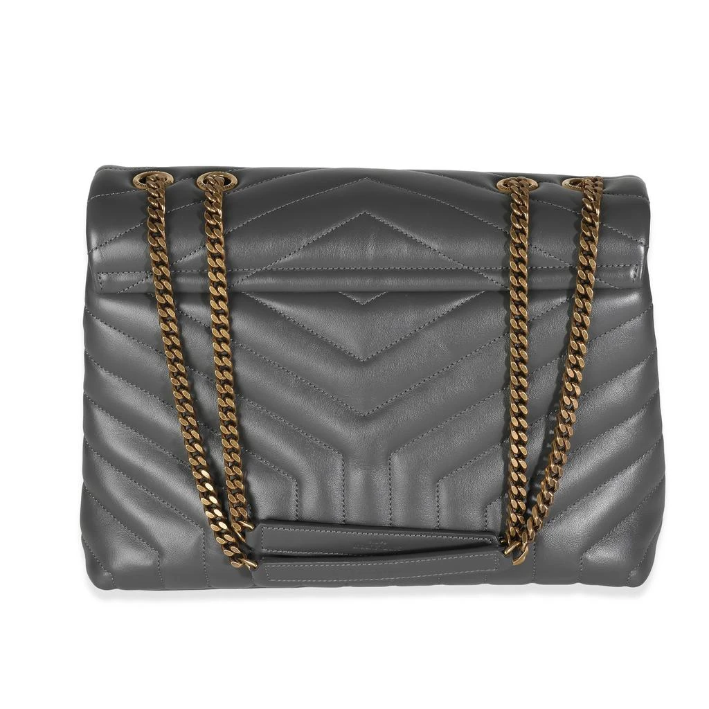 Yves Saint Laurent Storm Grey Calfskin Y Quilted Monogram Medium Loulou 2