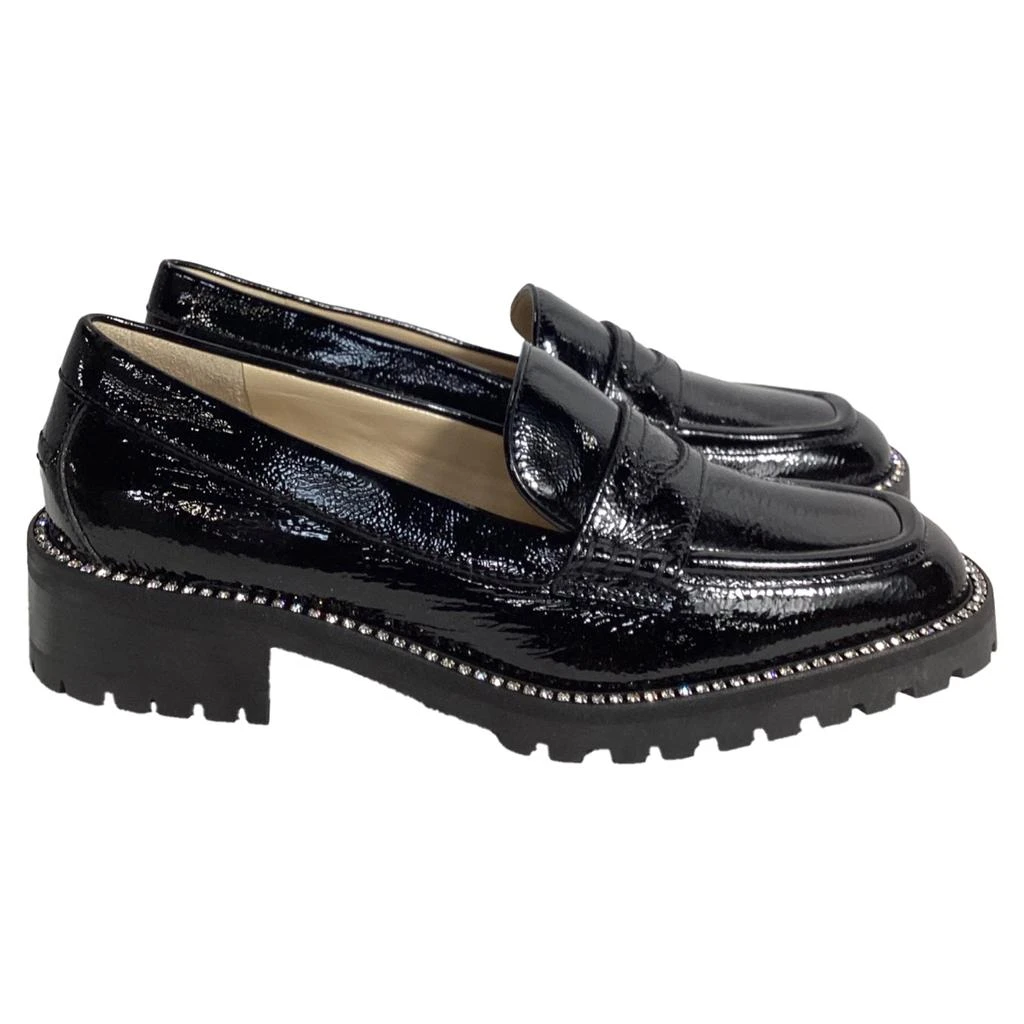 Jimmy Choo Deanna Crystal-Embellished Loafers in Black Patent Leather 1