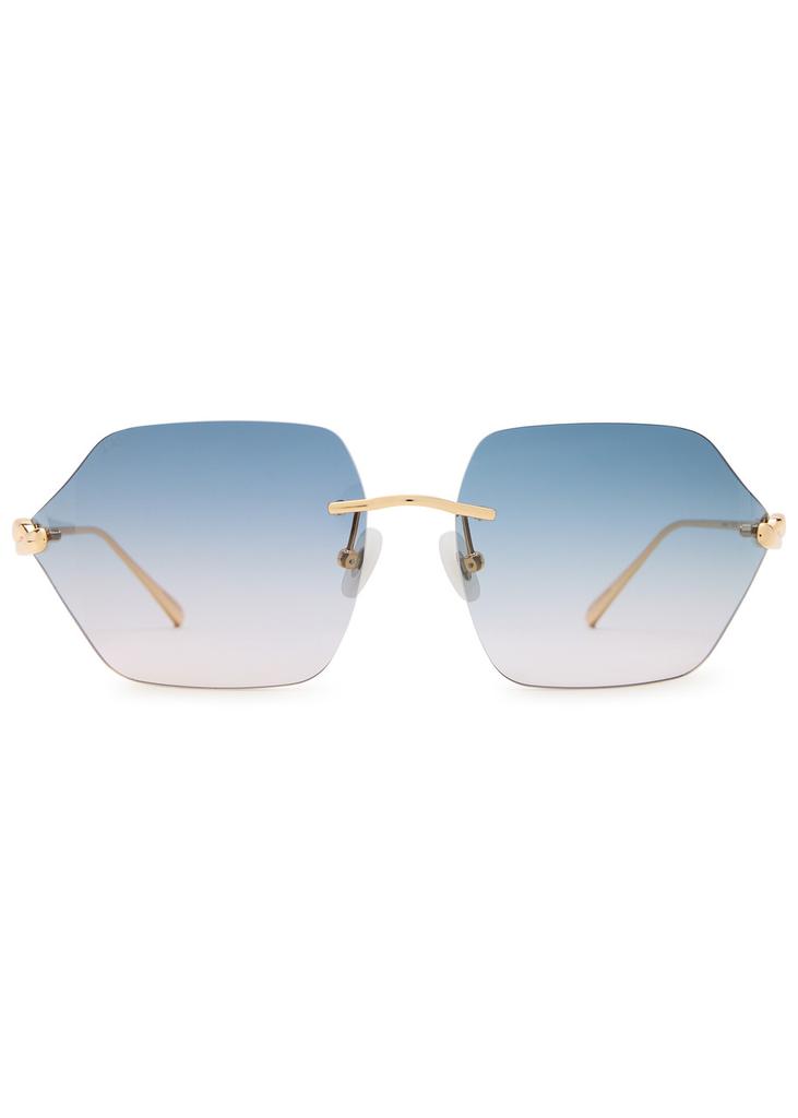 FOR ART'S SAKE Serpent II 18kt gold-plated wrap-around sunglasses