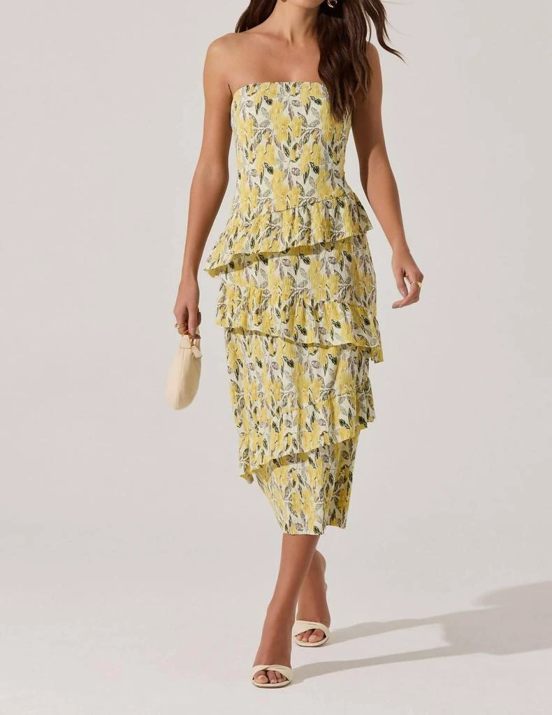 astr asymmetrical dress Asymmetric Shoulder Strap Midi Dress main image 0