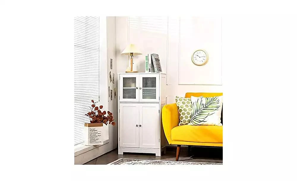 Volenca Bathroom Floor Storage Locker Kitchen Cabinet with Doors and Adjustable Shelf 7