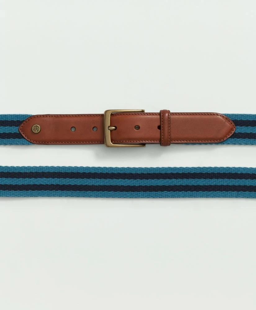 Brooks Brothers Webbed Cotton Striped Belt 2