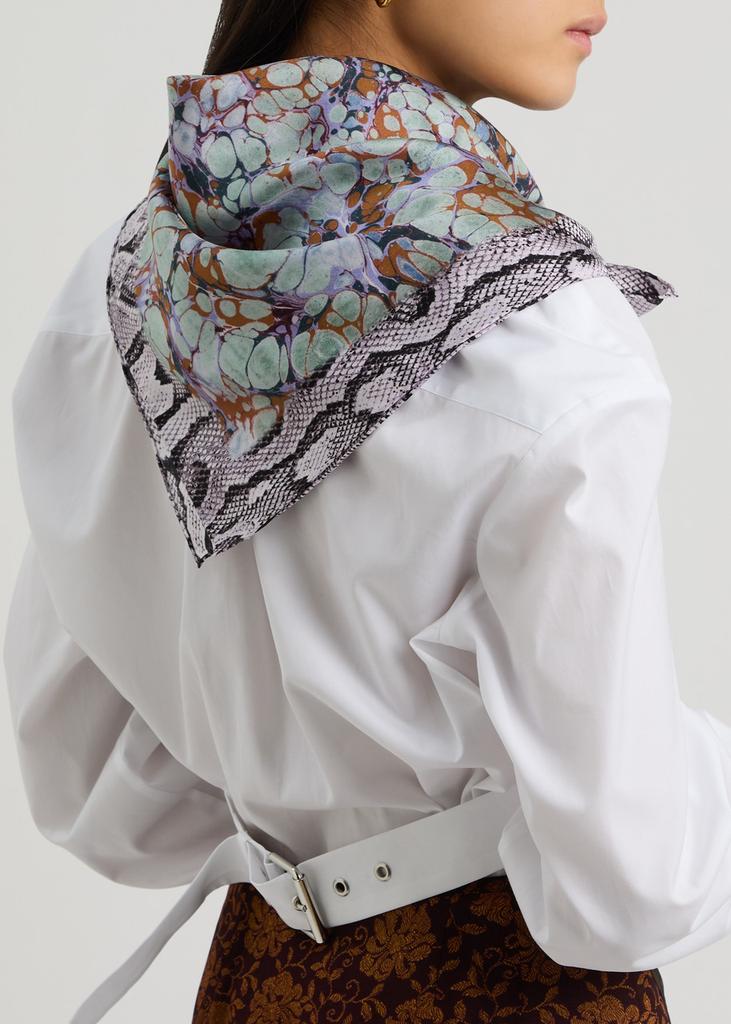 Dries Van Noten Fallyn printed silk-satin scarf - Scarves