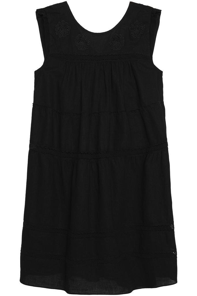Current Elliott Crochet-trimmed linen and cotton-blend mini dress