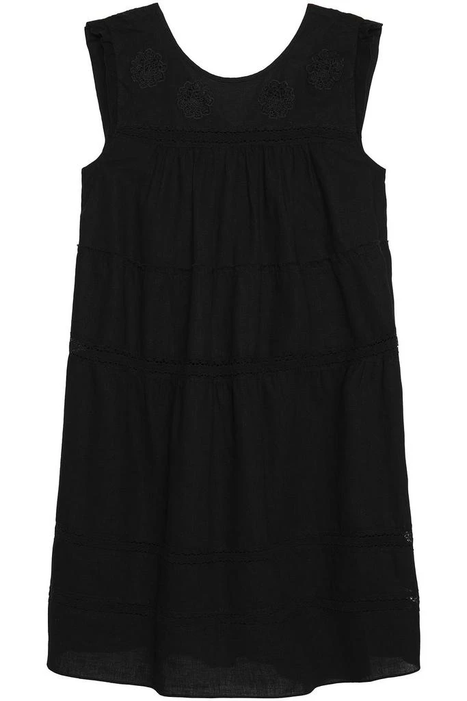 Current Elliott Crochet-trimmed linen and cotton-blend mini dress 1