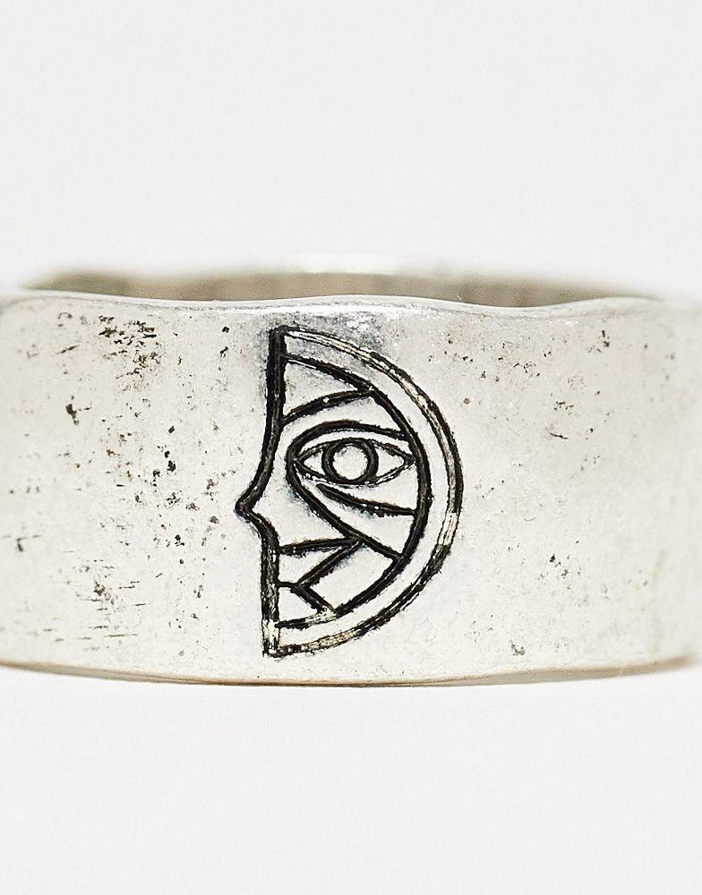 Classics 77 Classics 77 sun and moon band ring in silver 3