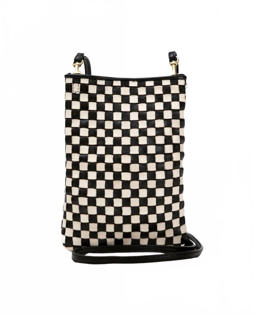 Clare V Women
s Everyday Poche Bag In Black / Cream Woven Checker