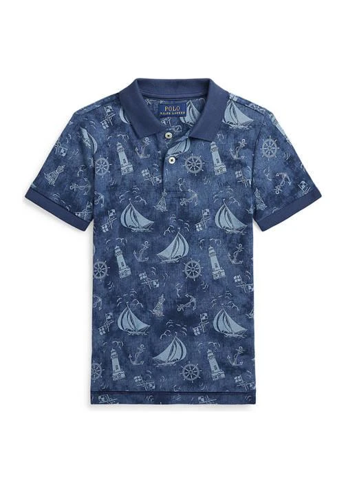 Ralph Lauren Lauren Childrenswear Boys 2 7 Nautical Printed Cotton Mesh Polo Shirt 1