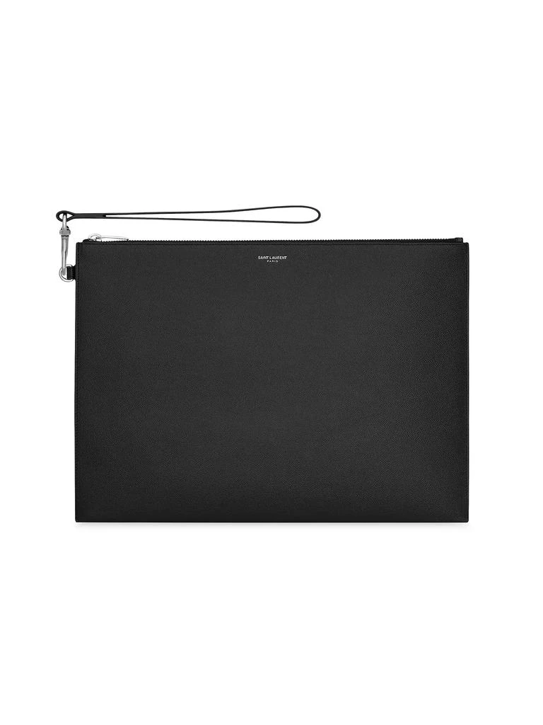 Yves Saint Laurent Saint Laurent Paris Document Holder In Grain De Poudre Embossed Leather 1