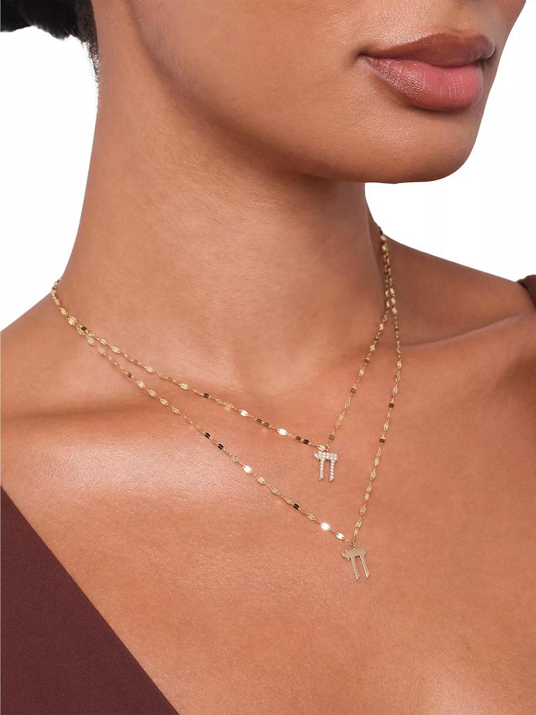 LANA 14K Yellow Gold Chai Charm Necklace