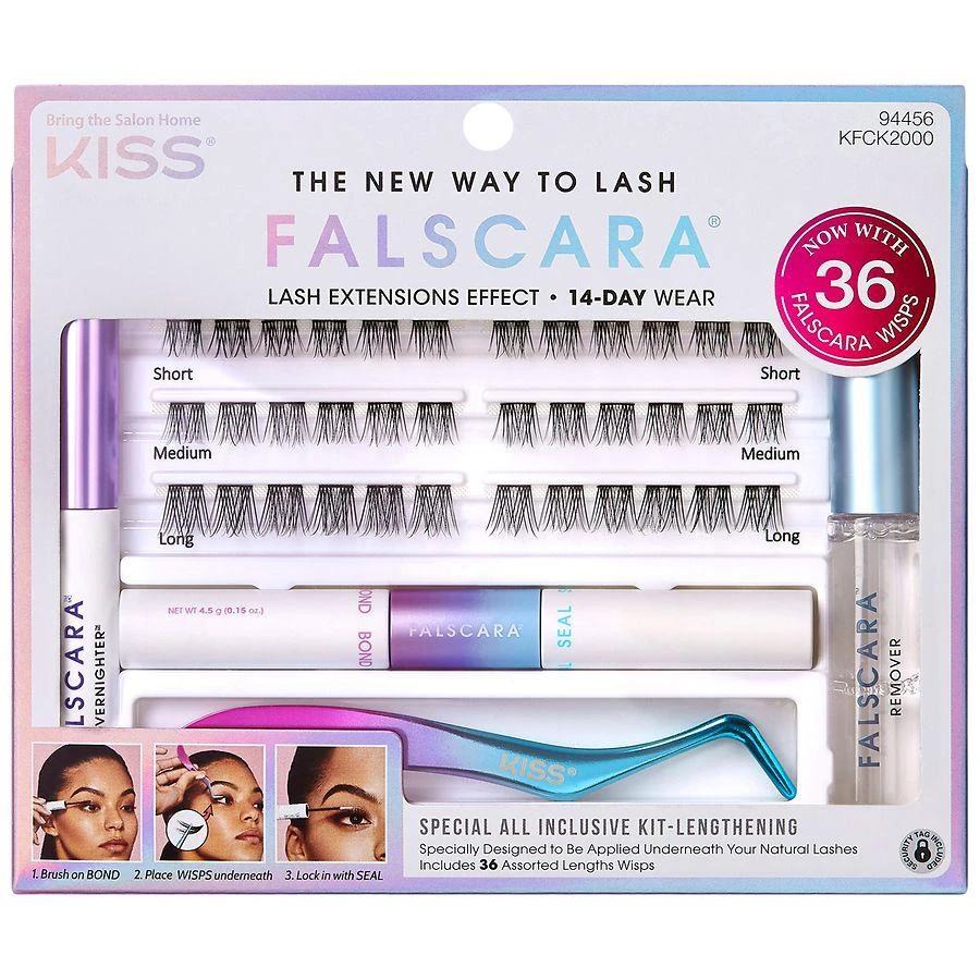 Kiss Falscara Glue-On Lashes Starter Kit 10mm-12mm-14mm