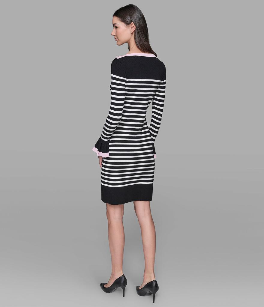 Karl Lagerfeld Paris STRIPED BOATNECK SWEATER DRESS