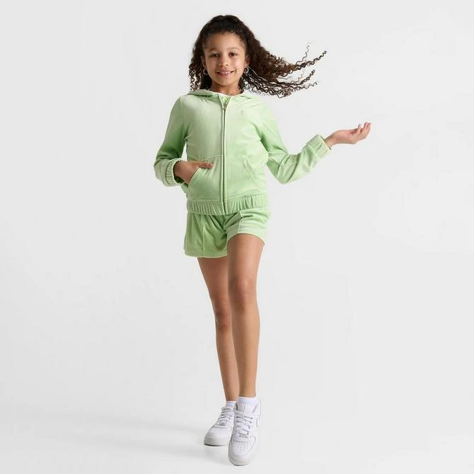 Timberland Girls' Juicy Couture Plush Velour Full-Zip Hoodie 2