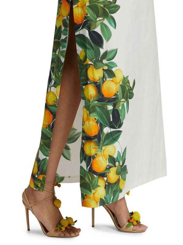 Amanda Uprichard Alicanta Lemon Cotton Maxi Dress 4