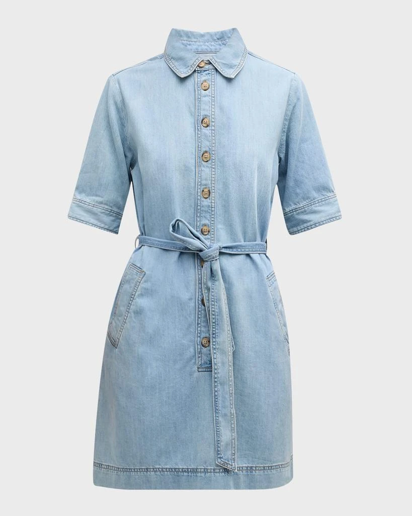 FRAME Belted Denim Shirtdress 1
