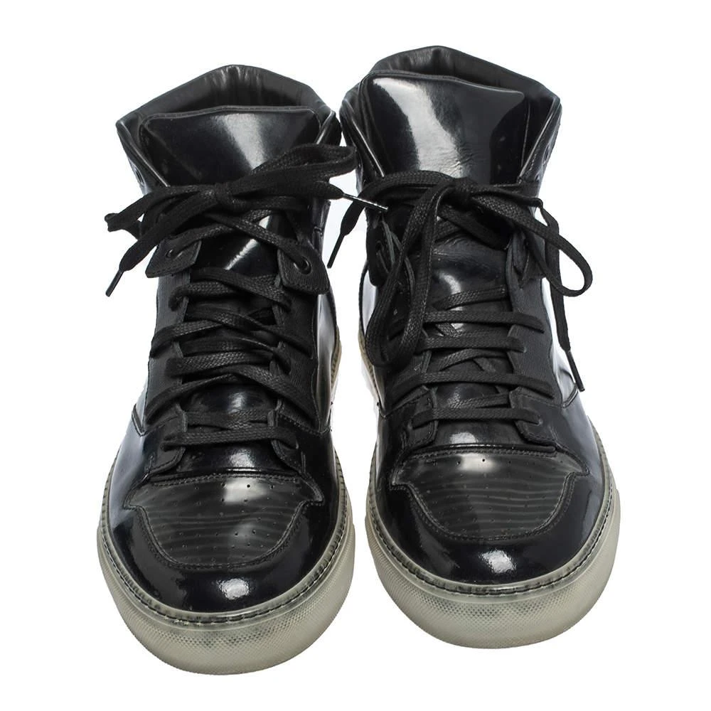 Balenciaga Balenciaga Black Leather and PVC Patchwork High Top Sneakers Size 41 3