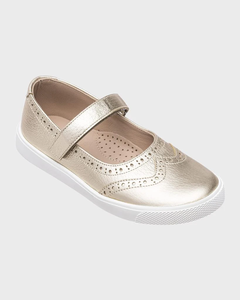 Elephantito Girl's Metallic Leather Mary Jane Sneakers, Baby/Toddler/Kids 1