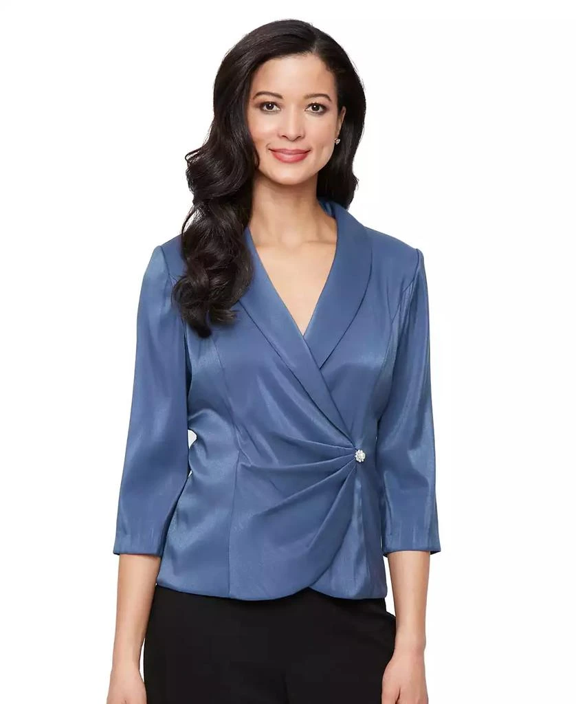 Alex Evenings Petite 3/4-Sleeve Jersey Jacket 1