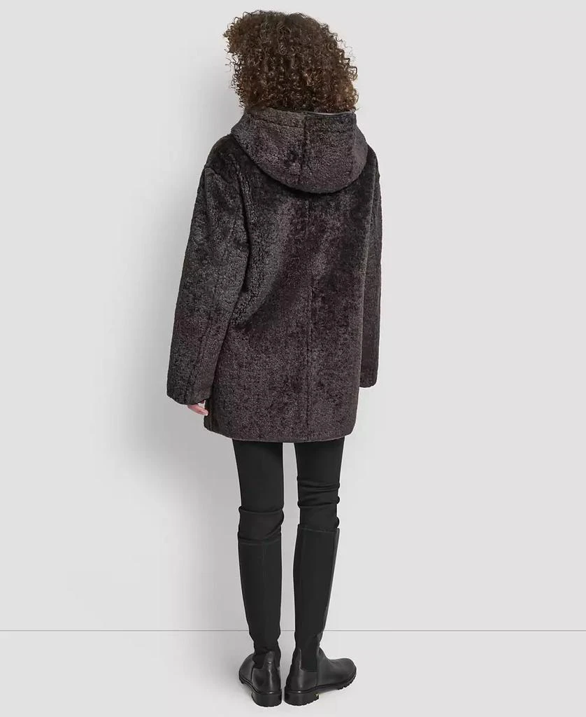DKNY Women
s Shearling Hooded Toggle Coat, P/XS- 5