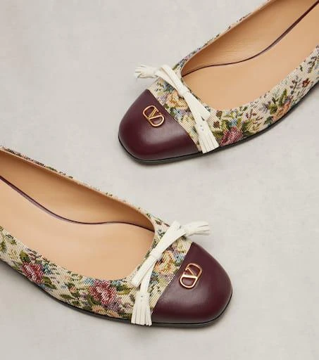 Valentino Valet du Roi floral jacquard ballet flats 5