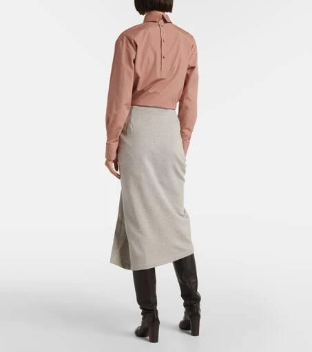 Dries Van Noten Gathered cotton jersey midi skirt 3