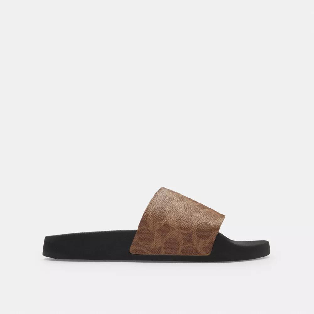 COACH フリップ フロップ・シグネチャー キャンバス Amazon.com | Coach Men's Signature Flip Flop, Tan/Saddle, 7