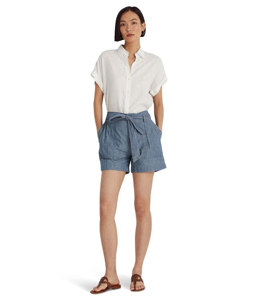 Lauren Ralph Lauren Belted Chambray Shorts 4