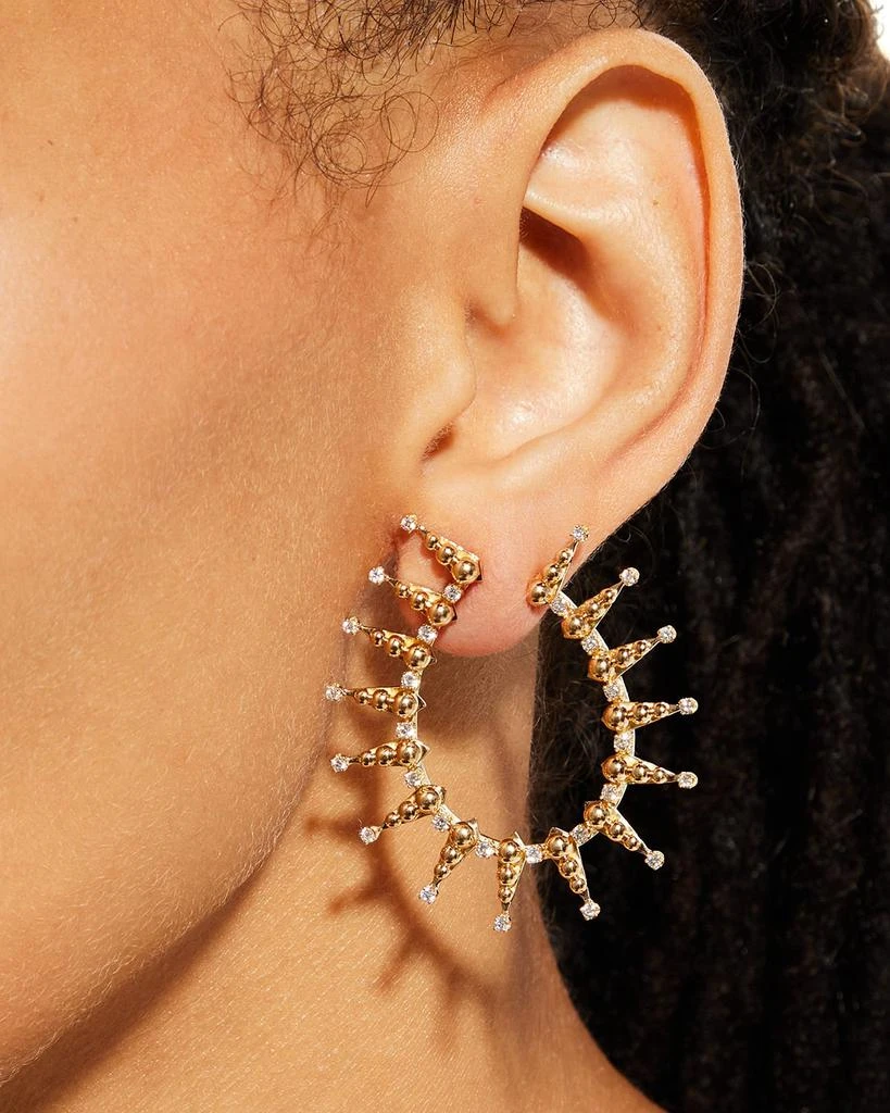 Fern Freeman Jewelry 18k Granulated Diamond Spike U-Earrings 2
