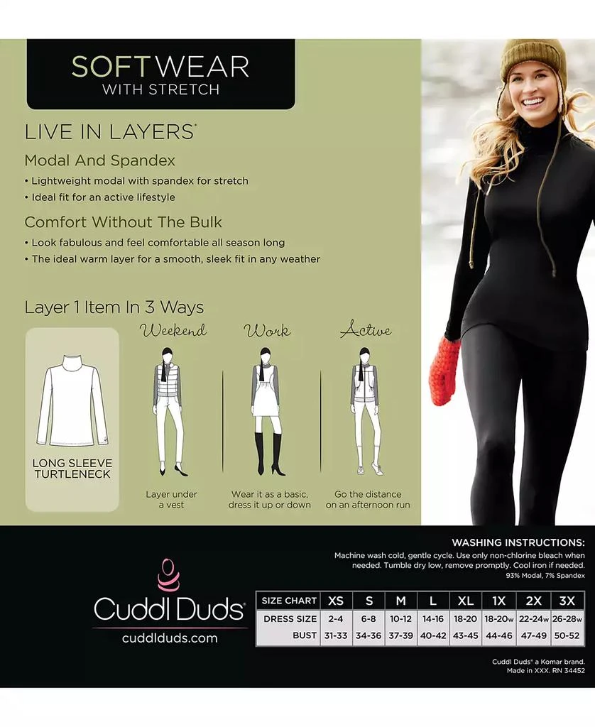 Cuddl Duds Plus Size Softwear Long-Sleeve Turtleneck Top 5