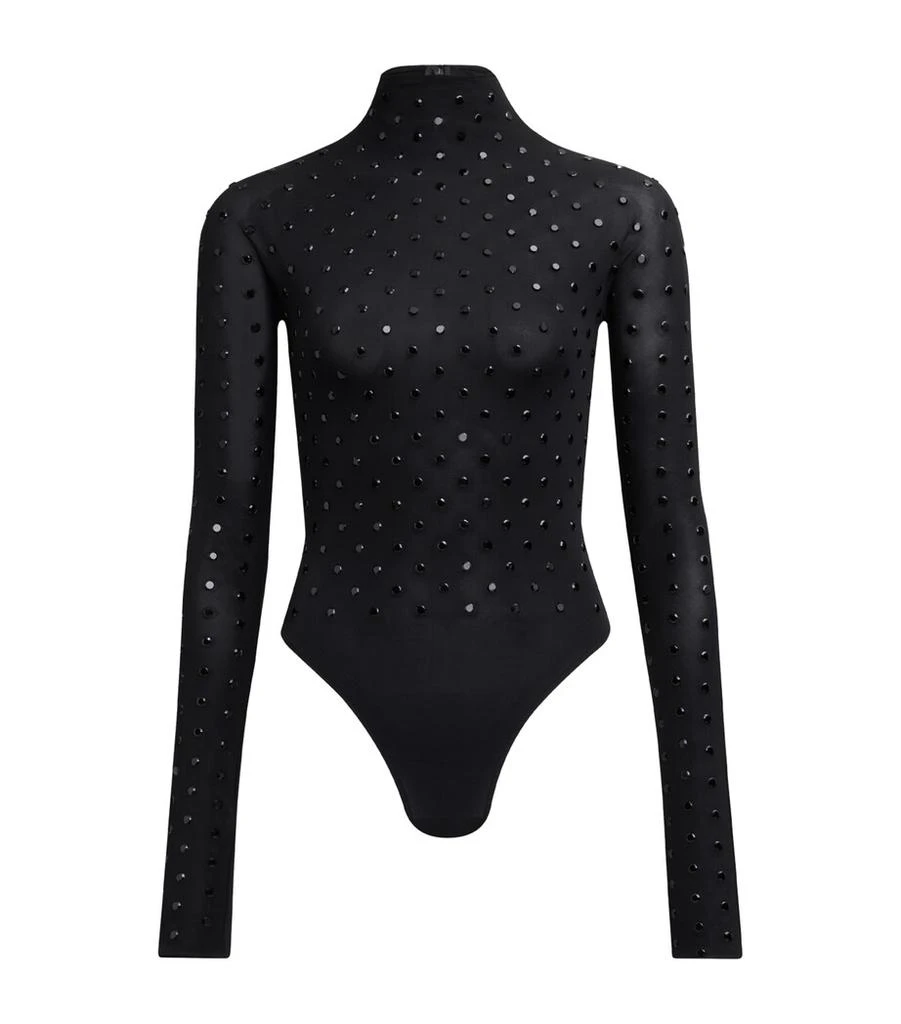 Alaïa Jersey Rhinestone-Embellished Bodysuit 1