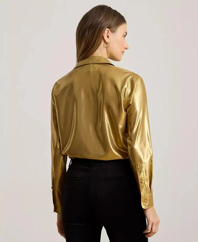 Ralph Lauren Women
s Classic Fit Metallic Chiffon Shirt 2