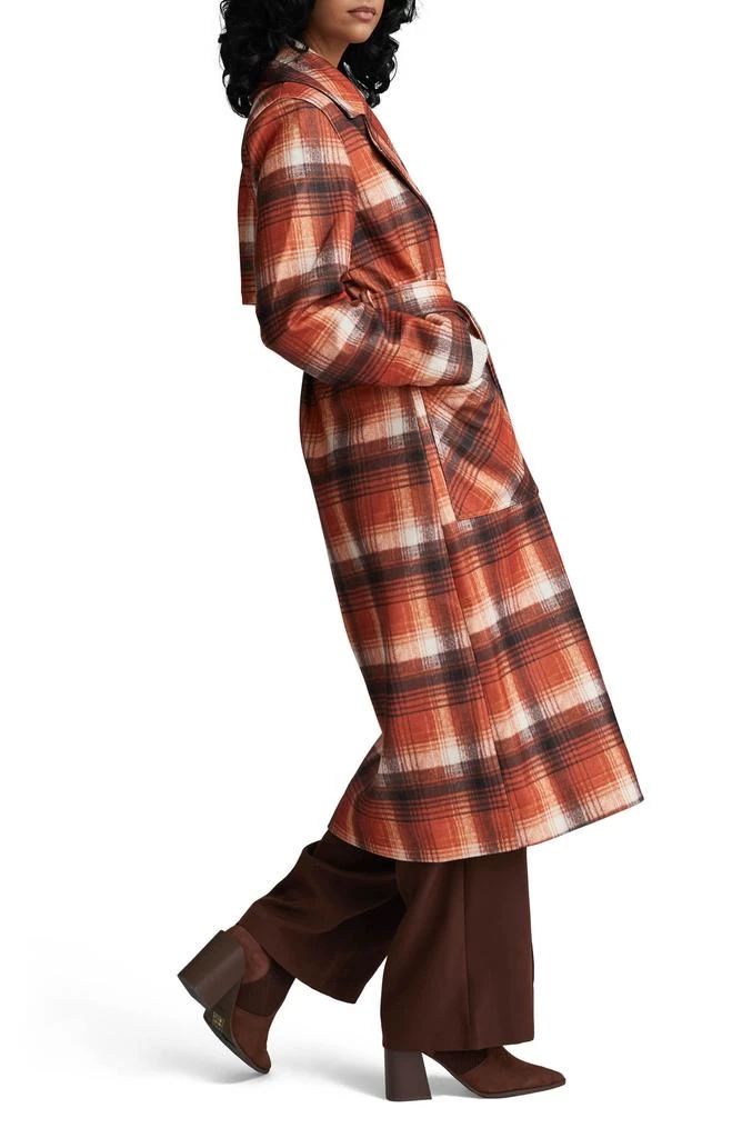 NVLT Plaid Belted Double Breasted Trench Coat 4