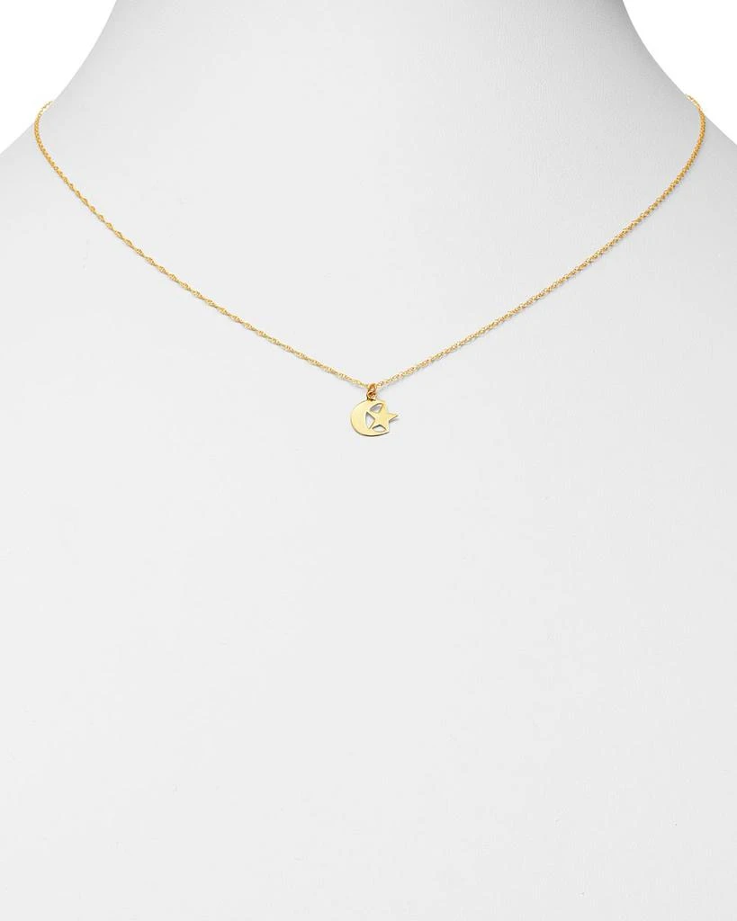 Moon & Meadow Star & Moon Pendant Necklace in 14K Yellow Gold, 18" - Exclusive 2