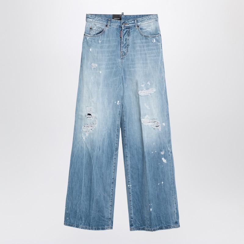 Dsquared2 Dsquared2 Light Palazzo Jeans With Tears