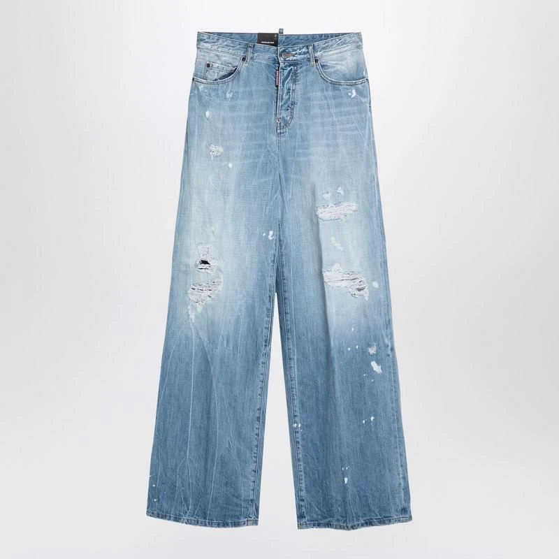 DSQUARED2 DSQUARED2 Light Palazzo Jeans With Tears 1